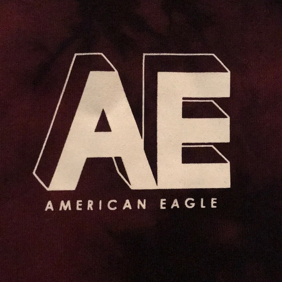 Maroon American Eagle Tie Die Tee - Picture 3 of 4